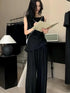 Women Casual side Knot Design Sleeveless Tops With Pants